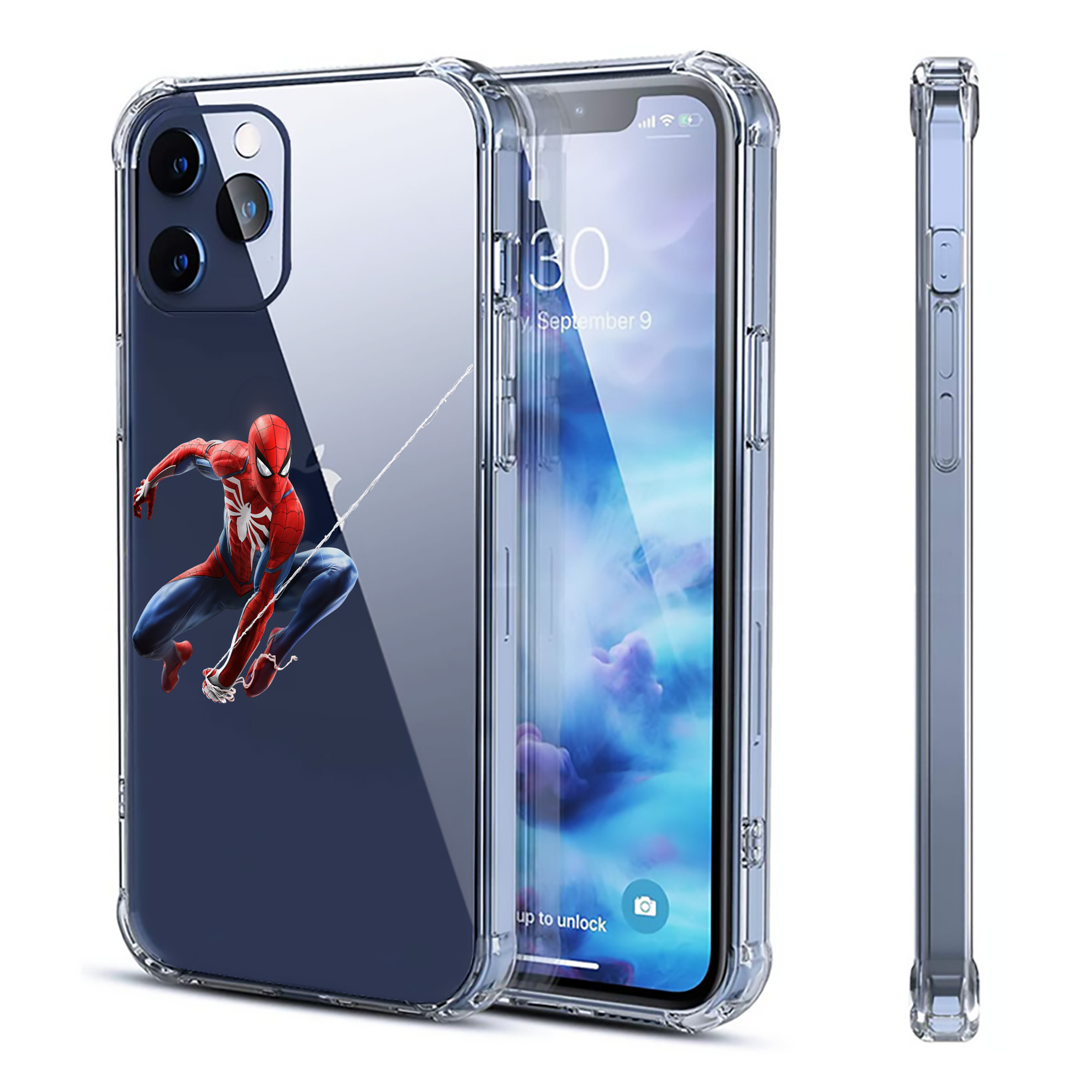 （画像用） Spider Man スパイダーマン 【iPhone 12シリーズ対応】透明スマホケース（クリアソフトケース）